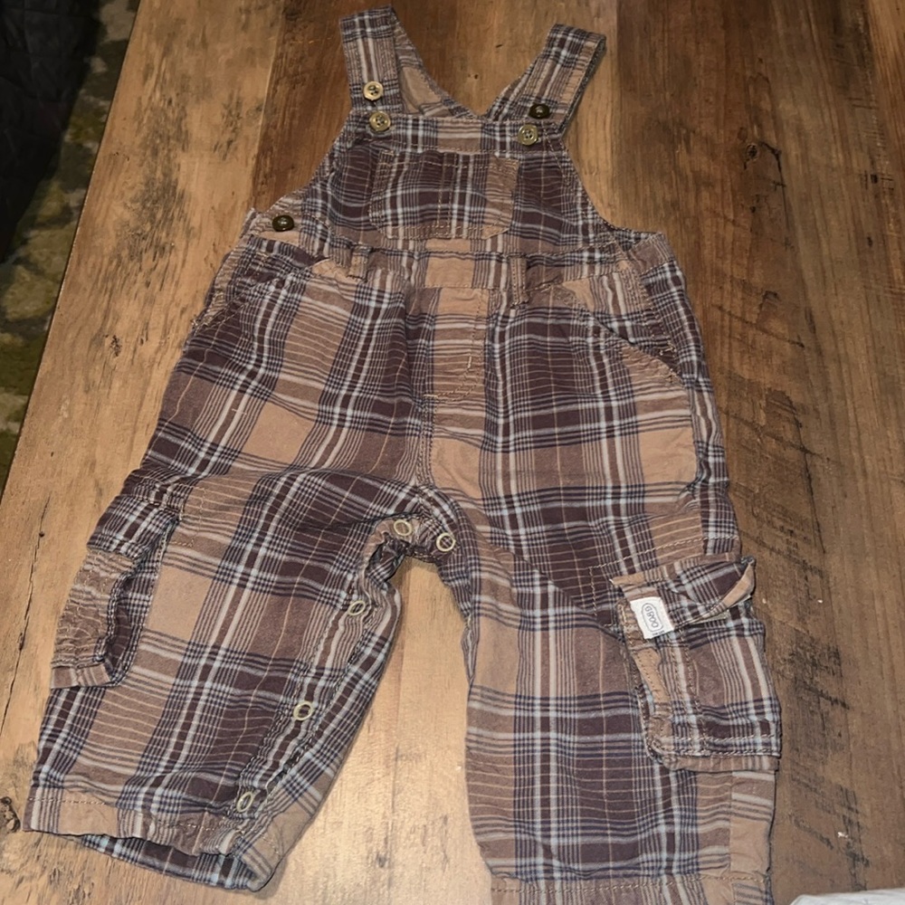Children's place plaid overalls 12 months